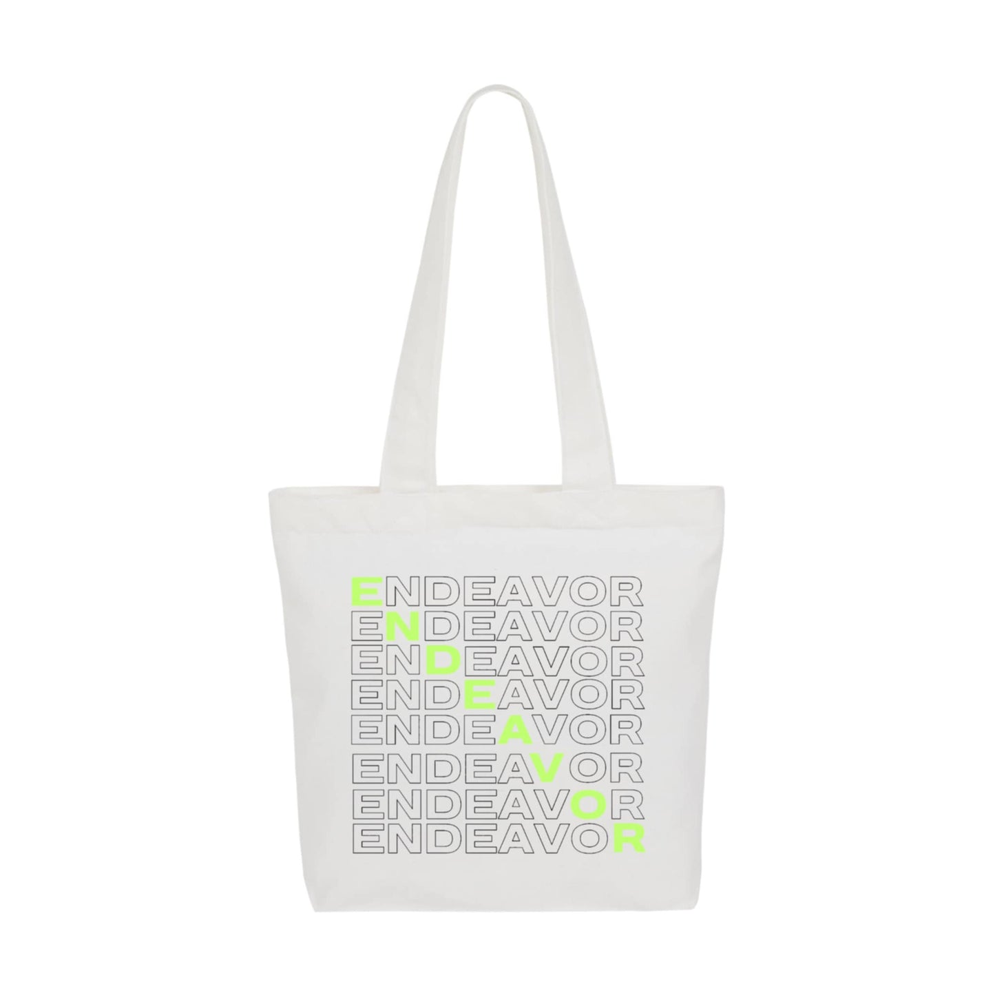 Neon Typographic Tote Bag – Pearl White Edition