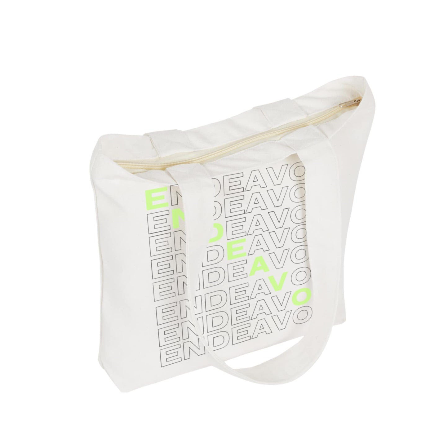 Neon Typographic Tote Bag – Pearl White Edition